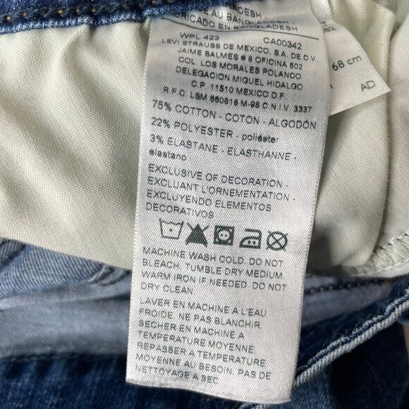 Levi's Denizen Modern Slim Denim Embroidered Straight Leg Jeans Sz 27 - Picture 8 of 8